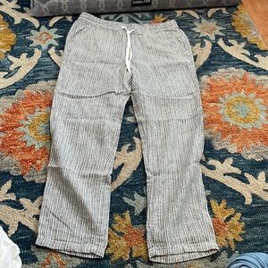 Blue and white striped pants. Super cute. Tag is still on